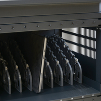 Armoire de charge 20 emplacements Type-C 65W, norme UE, avec roues silencieuses et verrou à ressort pour charge directe d'ordinateurs portables
