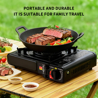 Vente chaude, cuisinière à gaz butane OEM noire, légère et portable, 2,5 kW, consommation de gaz de 182 g/h, four à cassette infrarouge pour l'extérieur