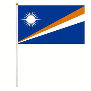 Drapeau à agiter à la main de la République démocratique du Congo en polyester personnalisé de haute qualité, 14x21cm, pour événements ou festivals - Product Image 2