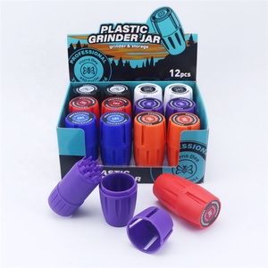 カスタムステッカー軽量製品卸売スモークショップ製品タバコローリングペーパー3部プラスチックハーブグラインダーとジャーを1つに - Product Image 1