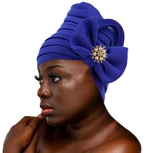 Turban pour femmes respirant à fleurs à prix avantageux, couvre-chef <span class=keywords><strong>hijab</strong></span> pour cheveux longs - Product Image 2