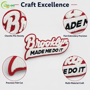 Comfortable Hand Feel Custom Chenille Embroidered Patch with Eco-Friendly Iron-On Backing for Hats and Jackets - Product Image 1