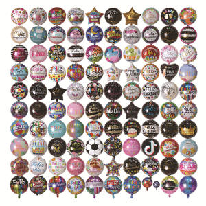 Venta al por mayor película de aluminio Mylar 18 pulgadas globos de papel de aluminio Feliz cumpleaños Globos papel de aluminio helio decoración de fiesta globo - Product Image 1