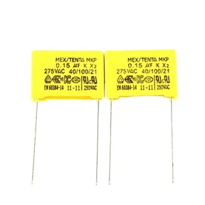 Capacitor de filme mkp x2, novo design, 154k 275v 0.15uf