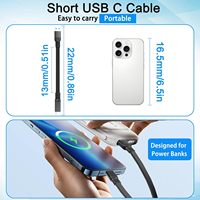 Cable Plano USB-A a USB-C, Carga Rápida de 3A y Transferencia de Datos para Banco de Energía, iPad Pro, iPhone 15/16/17