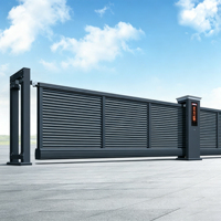 Puerta Corredera Motorizada para Entrada de Vehículos con Fotocélula de Seguridad, Nuevos Diseños de Puertas, Puertas Correderas Cantilever Eléctricas de Aluminio y Bronce