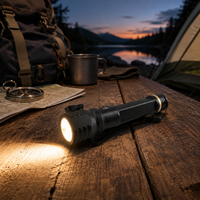 Linterna Táctica de Alta Potencia W565, Fuente de Luz T6, Resistente al Agua IP54, Recargable por USB y Energía Solar, Alcance de Haz de 200-300M para Exteriores