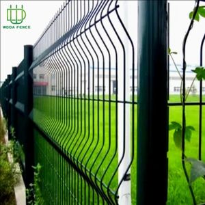 Personalizado galvanizado soldado 3D malla de alambre curvo <span class=keywords><strong>barato</strong></span> verde Pvc-coated acero melocotón poste valla de jardín - Product Image 1