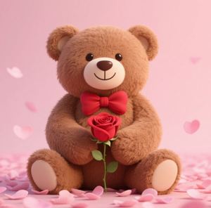Oso de Peluche en Oferta, Juguetes de Peluche Suaves y Adorables, Estilo Kawaii para Niños, Amigos, Regalo de San Valentín o Cumpleaños con Rosa - Product Image 1