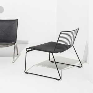 Industrial nórdico moderno bistro cafe Muebles de Jardín reclinado de metal de alambre de hierro al aire libre Silla de salón - Product Image 6