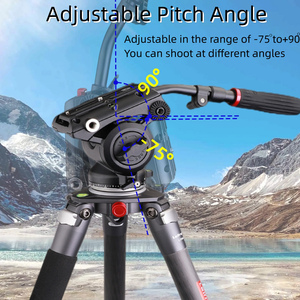 קומפקטי dslr נייד קומפקטי עם הידראולי dslr נוזלי וידאו ראש מתכוונן ידית ראש חצובה - Product Image 6