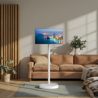 Nuevo Diseño, Televisor Inteligente Portátil con Pantalla Plana y Altavoz Integrado, 21.5 Pulgadas, 4+64 GB, Blanco, Móvil, con Android 15, Full HD, Interfaz Tipo C