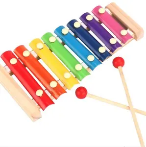 2023 Kinder Lernspiel zeug Musik instrumente Metallo phon 8 Noten Holz Xylophon Farbe für Kinder mit Metall gehäuse