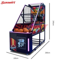 Machine de jeu d'arcade de basketball de rue de luxe pour adultes, en métal, avec lumières clignotantes, 1 joueur