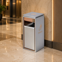 Cubo de Basura de Reciclaje Cuadrado de Acero Inoxidable Dorado de 20L Personalizado, Cubo de Basura Ecológico para Oficina Interior