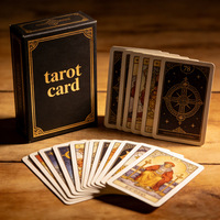 Cartes de tarot personnalisées en papier doré OEM/ODM, jeu de 78 cartes pour débutants, divertissement pour adultes
