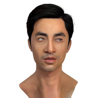 Masque hyper réaliste de qualité supérieure, masque facial humain en silicone personnalisé pour la diffusion vidéo en direct, masque hyper réaliste d'homme asiatique
