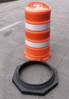 Barrera de tráfico de 2025 PE Barril de tráfico de tambor con base de goma en valla temporal de control de multitudes de barrera de carretera