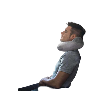 Oreiller de voyage gonflable portable en forme de U avec pompe, rembourrage en PVC, pour avion, train, voiture ou bureau – Vente en gros - Product Image 2