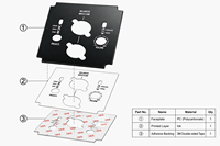 Clavier à membrane de qualité industrielle, texturé sur mesure, résistant à la transpiration et aux rayures, conçu spécifiquement pour les panneaux de contrôle audio