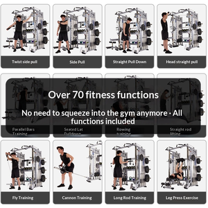 Machine Smith multifonctionnelle commerciale <span class=keywords><strong>avec</strong></span> <span class=keywords><strong>banc</strong></span> <span class=keywords><strong>de</strong></span> <span class=keywords><strong>musculation</strong></span> et rack <span class=keywords><strong>de</strong></span> puissance, plus <span class=keywords><strong>de</strong></span> 70 exercices, système d'entraînement intégré pour salle <span class=keywords><strong>de</strong></span> sport à domicile, capacité <span class=keywords><strong>de</strong></span> charge <span class=keywords><strong>de</strong></span> 1800 kg, Q235 - Product Image 4