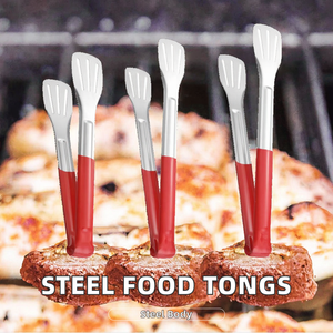 Kitchen Small Premium Stainless Steel <b>Tongs</b> Set 5 Heat Resistant Non-Stick Flexible Utensils Dishwasher Safe Hand Wash Only - Product Image 2