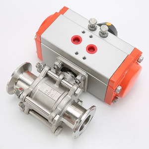 Vanne à bille pneumatique à passage direct à trois pièces à dégagement rapide de type pince Q681F-16P en acier inoxydable 304 avec filetage interne - Product Image 5