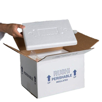 Boîte d'expédition isotherme en polystyrène, cartons réfrigérants en mousse blanche, emballage thermo-chiller en polystyrène pour la chaîne du froid des aliments surgelés