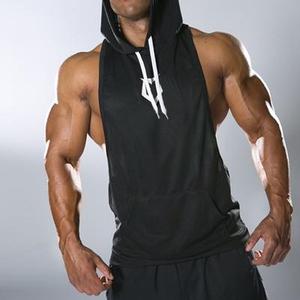 Felpa con Cappuccio Unisex per Bodybuilding Oversize Personalizzabile con Logo Stampato Senza Maniche per Palestra e Fitness - Product Image 1
