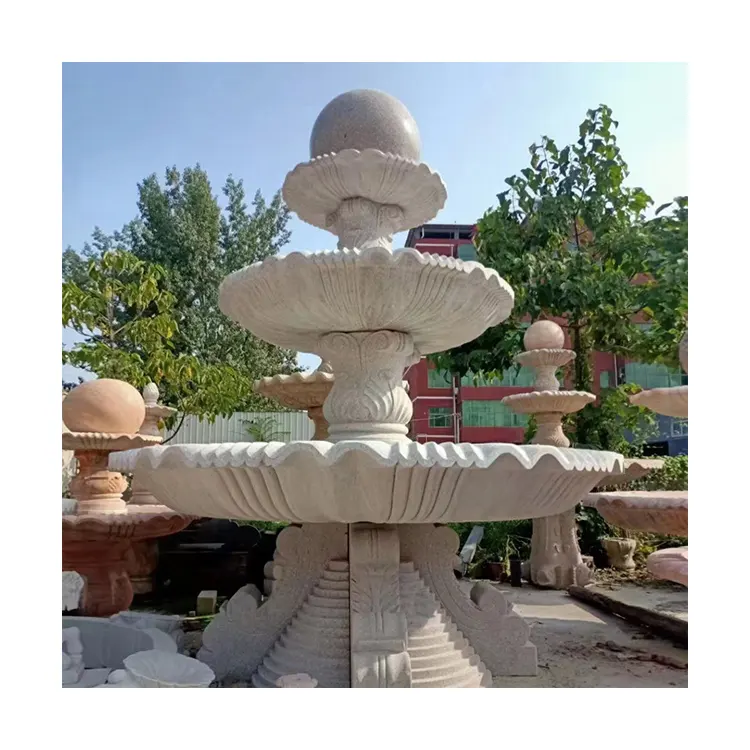 Custom 3 tier large fountain price outdoor garden marble water fountain