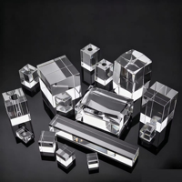 HBL K9 Cube de bloc de cristal vierge transparent Cube de cristal de presse-papiers gravé au laser 3D pour cadeaux artisanat de cristal
