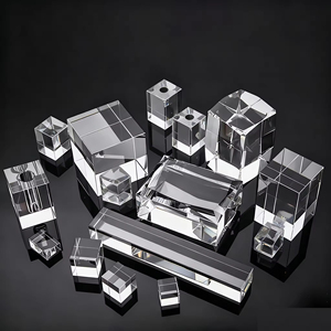 Hbl K9 trong suốt trống pha lê khối Cube 3D laser khắc paperweight pha lê Cube cho quà tặng pha lê thủ công mỹ nghệ - Product Image 4