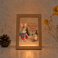 Cadre photo en bois acrylique 3D personnalisé OEM, lampe de nuit LED alimentée par USB, lampe de chambre à coucher de Noël