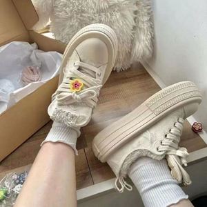 Zapatillas de Lona para Mujer 2026, Estilo Universitario, Plataforma con Suela Gruesa, Aumentan la Estatura, Blancas, Casuales, Combinables con Todo - Product Image 2