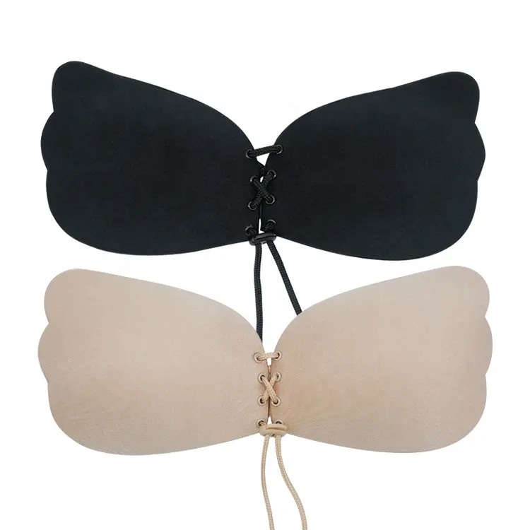 La La Goddess Cotton Lightweight Thin Self-Adhesive Sexy Underwear Pull-up Strapless Invisible Bra For Women