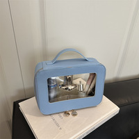 Sac cosmétique transparent en PVC personnalisé, imperméable, grande capacité, pour femmes, voyage quotidien, rangement des produits de soin de la peau et du maquillage