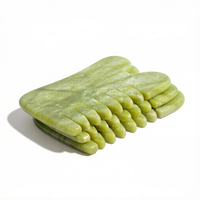 Outil de massage facial en pierre de jade Xiuyan naturelle polie à la main, pierre Gua Sha pour le soin anti-âge de la peau