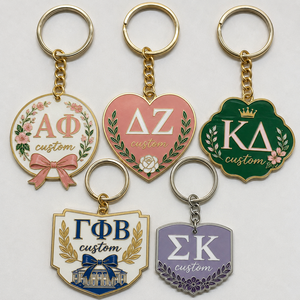 Portachiavi Personalizzati per Confraternite, Ciondolo con Lettere Greche, Portachiavi per Sorellanza Universitaria, Souvenir per Campus - Product Image 1