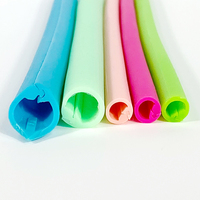 Pailles en silicone réutilisables de qualité alimentaire Accessoires de verres pliants pliables portables pour boire en déplacement