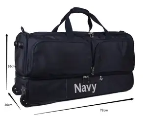 工厂黑布大容量旅行户外旅游拉杆箱行李袋装备带轮子公文包