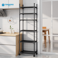 Étagère de rangement en métal robuste avec barres transversales de 9,8 mm pour salon et garde-manger