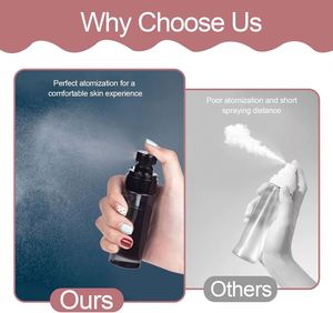 Empty Eco Friendly 100ml 120ml 150ml Cosmetic White Transparent PET <b>Plastic</b> Fine Mist Pump <b>Spray</b> <b>Bottle</b> with Screen Printing - Product Image 4