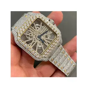 Export Quality Iced Out Moissanite Diamond Watch with Fancy Style Hip Hop Watch Luxury Watch from India