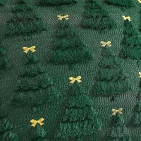 Housse de coussin de Noël matelassée personnalisée, motif sapin floqué, étoile dorée et nœud, pour canapé, vente en gros