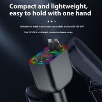 Cargador de Coche de Carga Súper Rápida con Protección Contra Sobrecalentamiento y Sobrevoltaje, Pantalla Digital, Transmisor FM, Cable Retráctil USB para V5.3