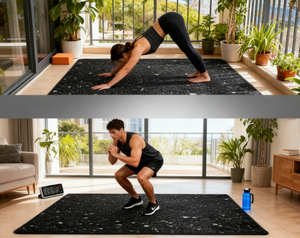 <span class=keywords><strong>Tappetino</strong></span> in gomma Fitness speciale per palestra 15mm puro nero classico 1*1m isolamento acustico ad assorbimento degli urti - Product Image 6