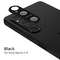 Premium pour Sony Xperia 6 Protecteur d'écran 9H Verre trempé anti-rayures avec anneau en alliage métallique Protecteur d'objectif de caméra à couverture complète
