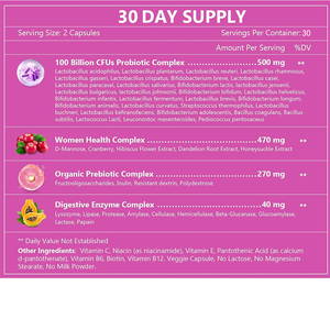Oem/Odm Aanpasbare Vrouwen Probiotica Capsules Met 100 Miljard Cfus Probiotische, Vaginale Probiotica Voor De Gezondheid Van De Urinewegen - Product Image 3