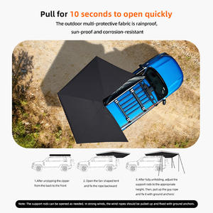Ouverture rapide 270 °   Auvent de voiture en forme d'éventail, tente latérale pare-soleil, protection UV, extension universelle <span class=keywords><strong>pour</strong></span> tente latérale de voiture, 2 m - Product Image 4