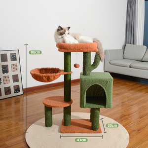 Menara pohon kucing gaya kaktus kayu lapis kain dapat dicuci mewah menara pohon hewan peliharaan bentuk kaktus sisal menggaruk <span class=keywords><strong>post</strong></span> OEM/ODM - Product Image 5